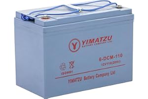 Yimatzu 12V 110Ah Deep-Cycle AGM Battery, EVF-110 Heavy-Duty Replacement, Bolt Terminal, Group 31