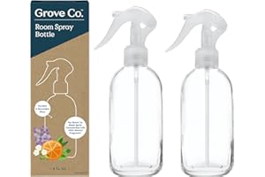 Grove Co. Spray Bottle Set (2 Pack) Refillable 8 Oz Glass Spray Bottles for Room Spray Concentrates, Made of Lead-Free, Partially Recycled Glass, Dishwasher Safe, Help Reduce Plastic Waste