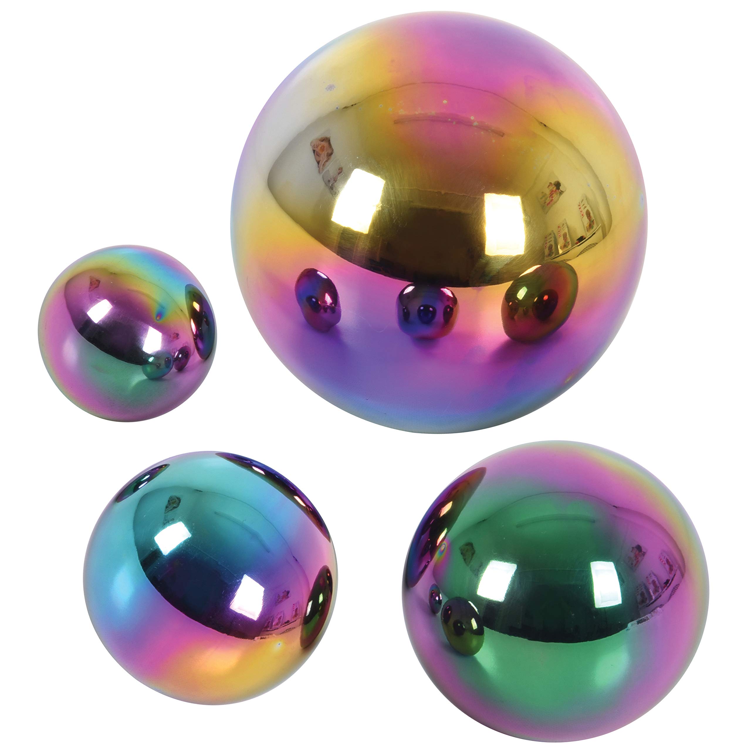 TickiT - 72221 Sensory Reflective Balls - Color Burst - Set Of 4 - Ages 0m+ - Mirrored, Iridescent Spheres For Babies And Toddlers - Calming Sensory Toy