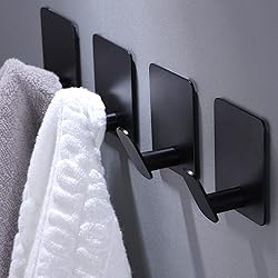 DELITON Adhesive Hooks - 4 Pack Towel/Coat Hooks