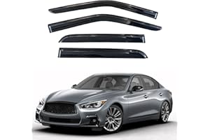 KPY Window Visor Compatible with Infiniti Q50 2014-2022, 4PC Rain Guard Side Window Vent Deflectors Tape-On Mugen Style, 2014 2015 2016 2017 2018 2019 2020 2021 2022