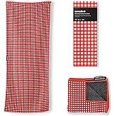 Nomadix Original Towel - Perfect for Beach, Pool, Travel, Camping, Yoga - Made with Recycled Materials - Super Absorbent - Sand Resistant - Gingham Red - 72.5x30