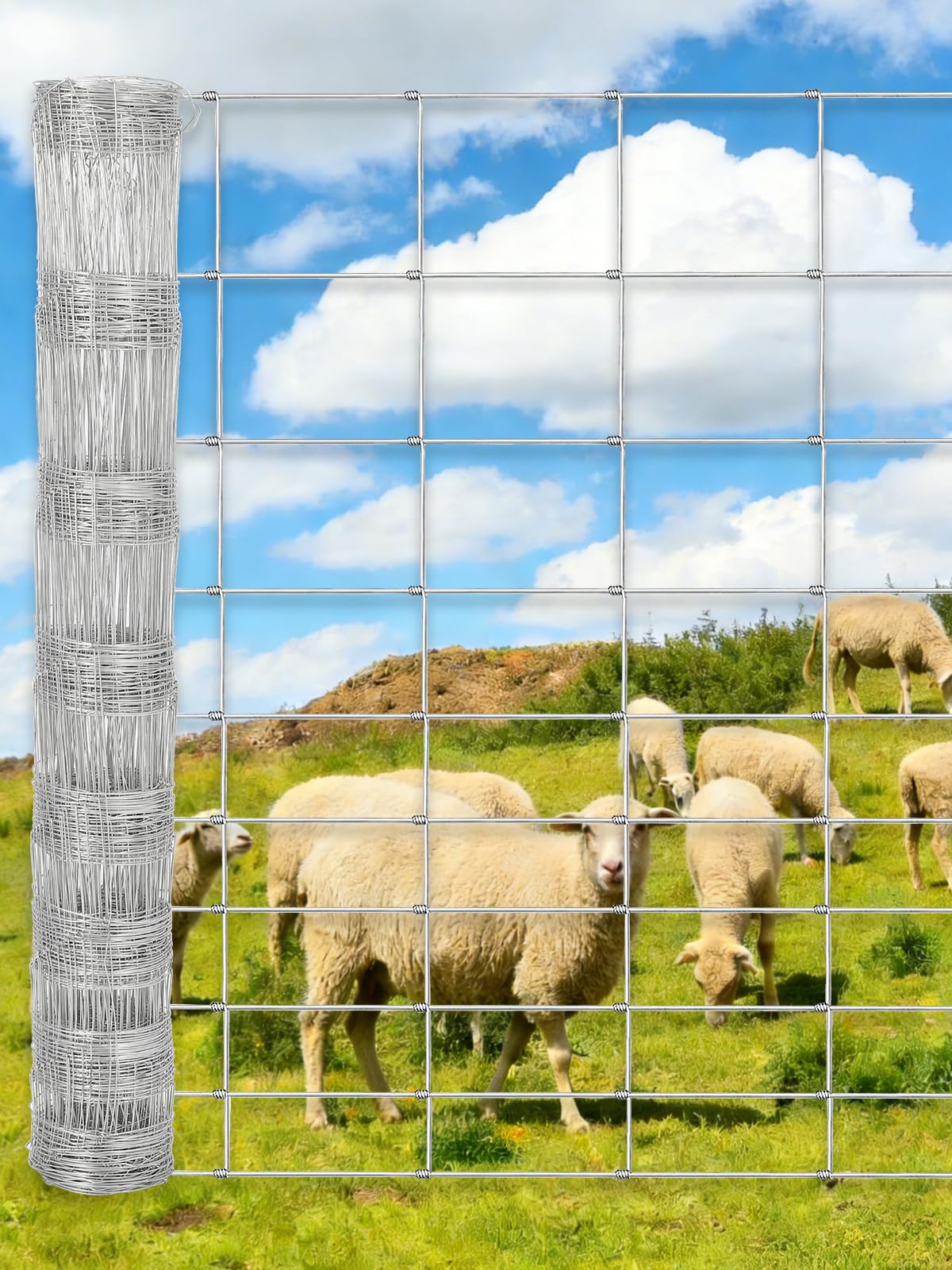 Photo 1 of GarveeLife Cattle Farm Fence, 5 ft x 328 ft Galvanized Wire Fencing for Goat, Deer, Hog Yard Livestock Animals Protection