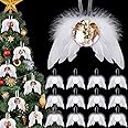 Christmas White Angel Wings Ornament Hanging Feather Hanging Decor With