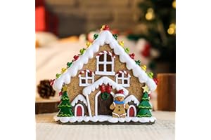 EPTUEGA Gingerbread House Light up Christmas Village-Collectible Buildings Decor - Indoor Candy House with LED Lights for Christmas Home Decor Gifts