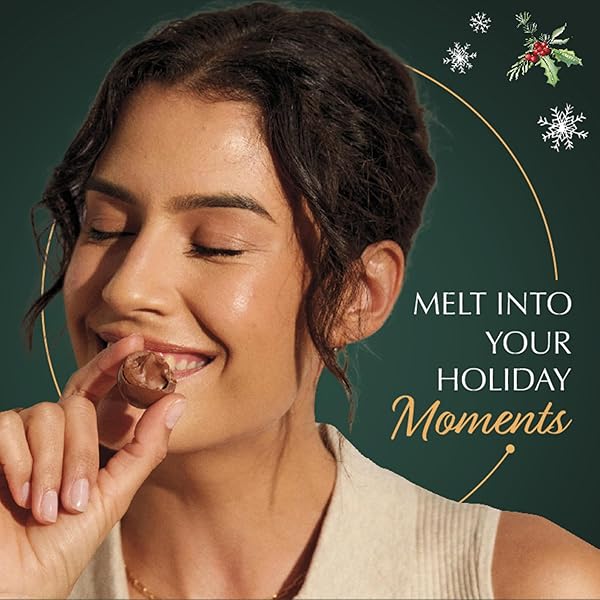 LINDT LINDOR HOLIDAY ASSORTED CHOCOLATE CANDY TRUFFLES WITH SMOOTH, MELTING TRUFFLE CENTER, 15.2 OZ. BAG