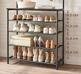 VASAGLE HSR408B01 Coat Rack Shoe Rack with 5 Double Hooks 5 Levels Vintage Brown view 4