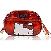 Fast Forward Hello Kitty Women's Girls Small Crossbody Handbag - Hello Kitty Metallic Vinyl Shoulder Bag - Adjustable Strap - Zipper Closure - Cartoon Theme