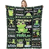 Poekuao Large Frog Blanket for Women, for Frog Lovers, 50"x60" Funny Themed Gifts for Kids Adults, Birthday Christmas Throw Blankets Gift for Bedroom Decor