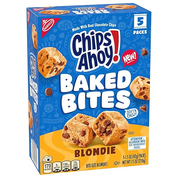 CHIPS AHOY! BAKED BITES, BLONDIE, 5 – 1.5 OZ SNACK PACKS (5 BITES PER PACK)