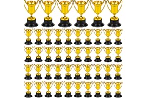 Nicunom 50 Pack Mini Trophies for Awards, Plastic Gold Award Trophy Cups Participation Trophy Cup Bulk for Party Favor, Rewar