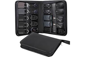KEUREEDG Portable Zippered Key Case,Car Key Holder Leather Key Organizer Case Combination Lock Storage Bag Key Binder Zipper Key Organizer Box Car Service Key Box Portable Manager & Landlord Key Holder Book