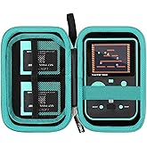 FBLFOBELI Hard Case Compatible with Blaze Atari/Technos/Taito/Capcom Super/Neo-Geo/Data East Pocket Arcade Handheld Game Console, Mesh Pocket for Evercade Cartridges and Accessories (Black+Green)
