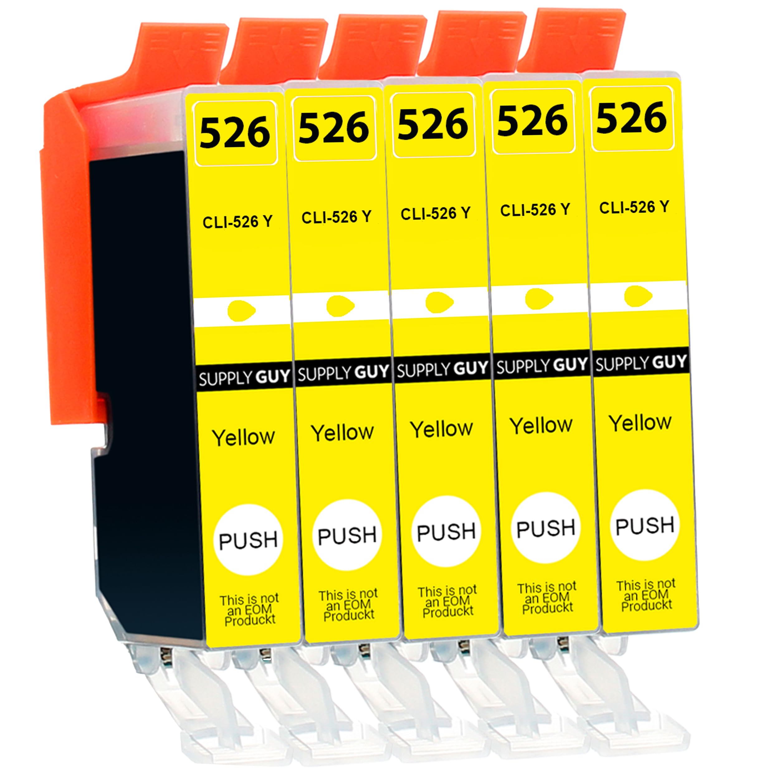 Supply Guy 5 Ink Cartridges compatible with Canon CLI-526 Yellow for Pixma IP4850 IP4950 IX6550 MG5140 MG5150 MG5200 MG5240 MG5250 MG5300 MG5340 MG5350 MG6150 MG6250 MG8150 MG8240 MG8250 MX715 MX885