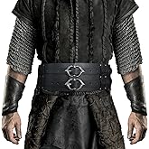 HiiFeuer Viking Wide Belt, Medieval Faux Leather Armor Belt, Knight Corset Belt, LARP Halloween Costume