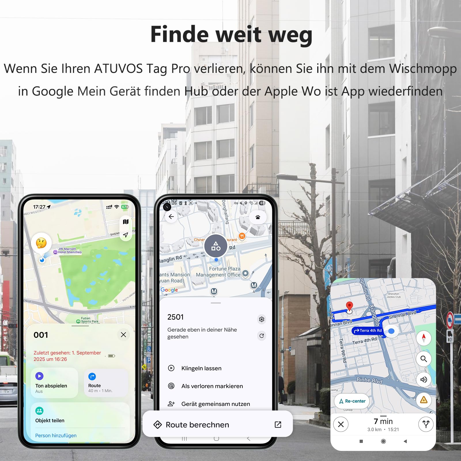 ATUVOS Air Tag Pro Smart Tags Tracker für Android & iOS, Neu Dual-System Schlüsselfinder kompatibel mit Google Mein Gerät finden or Apple Wo ist? App, Smarttag Key Finder für Gepäck, Koffer, 4er Pack. 4