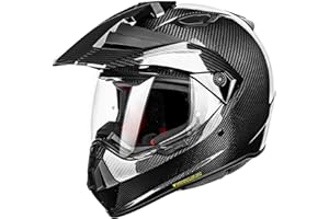 ILM Carbon Fibre Snell M2020D Full Face Motorcycle Adventure Helmet Auto Car Racing for Men Women Dual Sport Off-Road Helmet Model L13(Carbon Fiber Black,XX-Large)