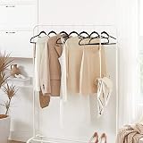 SONGMICS Velvet Hangers Set of 50 Coat Hangers with Tie Bar 360° Swivel Silver view 3