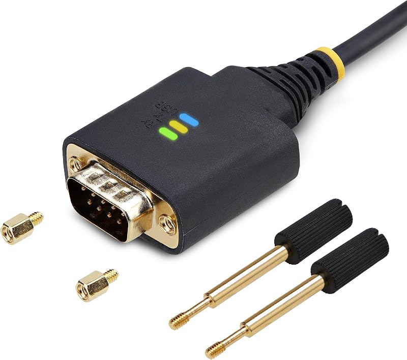 StarTech USB to DB9 RS232 Adapter Cable 1m FTDI COM Retention LED