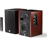 PreSonus Eris Accent BT 60W Powered Bookshelf Bluetooth Speakers – Studio Monitors for Turntable, Home, 4" Woofer, Silk Tweeter, USB-C, Optical, RCA, Coax, Remote, Sub Out, Wired Option, Wood Grain