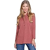 Ali Miles Women's Knit Pop-Over Tunic Cowl Neck with Ties Long Sleeves