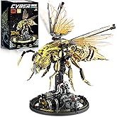 OrbBlaster Mechanical Bee Building Set for Adults, Technic Animal Building Block Insect Model with Lights & Moving Wings, Golden Robot Bee Collectible Toy Kit, Creative Display & Gift Idea, 832Pcs