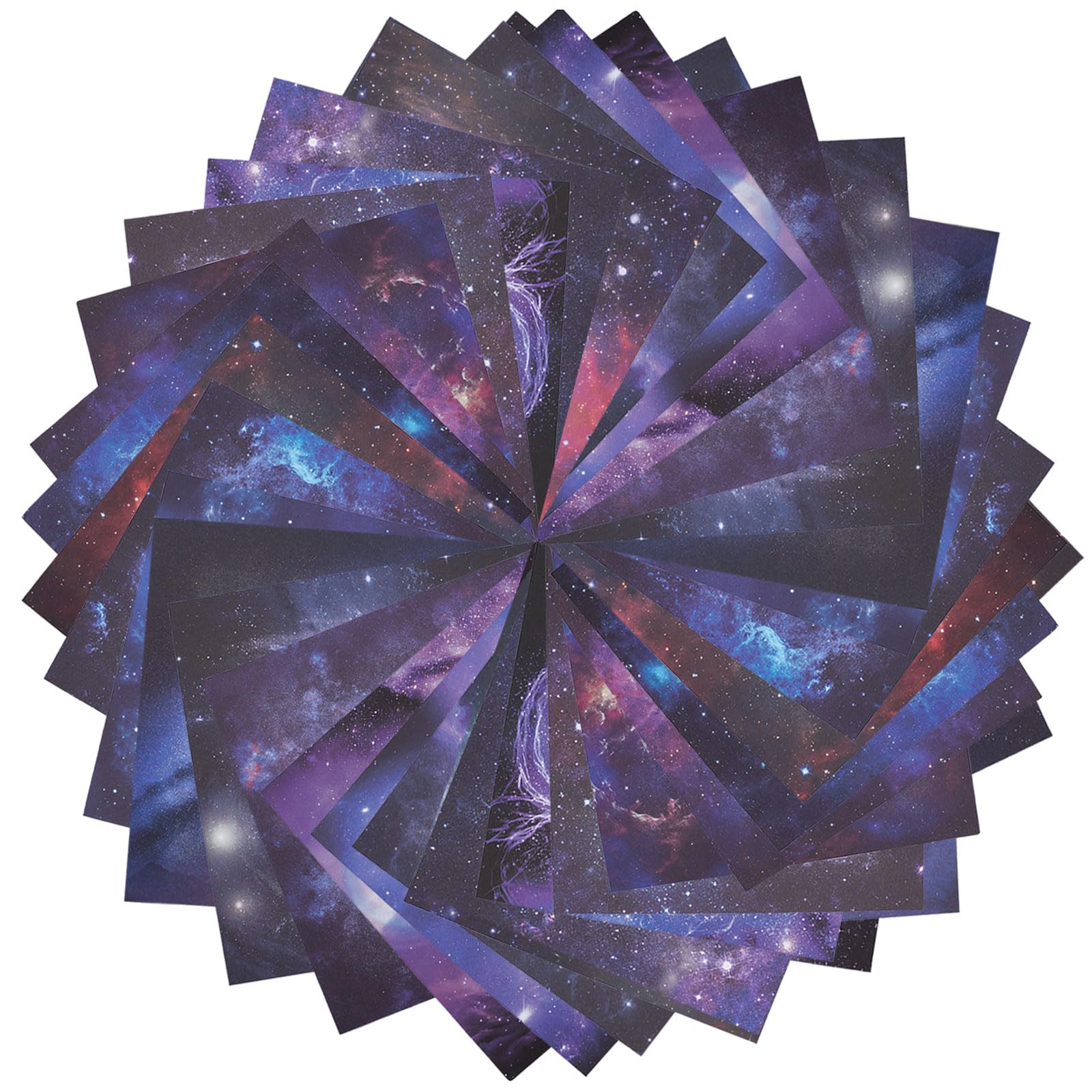 GORGECRAFT 100PCS Galaxy Scrapbook Paper, 15x15cm Starry Sky Pattern, Vintage Nebula Decorative Craft Paper, Cardstock Pad for DIY Card Making, Scrapbooking, Photo Album, Holiday Arts Decor