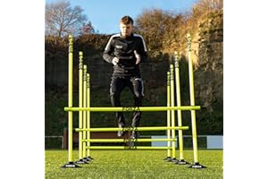 Adjustable Height Hurdle Set 4ft & 5ft | Track & Field Workout Trainer Kit | Soccer & Football Training Equipment | Athletic 