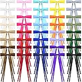 Mimorou 40 Pcs Bow Hair Clips Bulk Multicolor Bow Barrettes Set Hair Accessories with Long Tail Ribbon Bowknot Barrettes Clip and Tassel Colorful Valentine's Day Galentines Women Gift(Classic Colors)