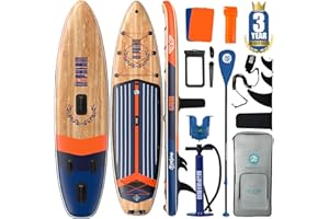 Niphean (Extra Large) Inflatable Paddle Board, SUP for 2+1 People/Family 500lbs Capacity Stand Up Paddle Board with SUP Accessories, StabilTrac Fin Non-Slip Paddleboard for Adults(Beginner Friendly)