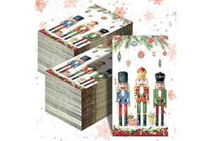 Zhanmai 200 Pcs Christmas Winter Napkins Paper Bulks Christmas Hand Paper Towels for Bathroom Home 2 Ply Disposable Cocktail 