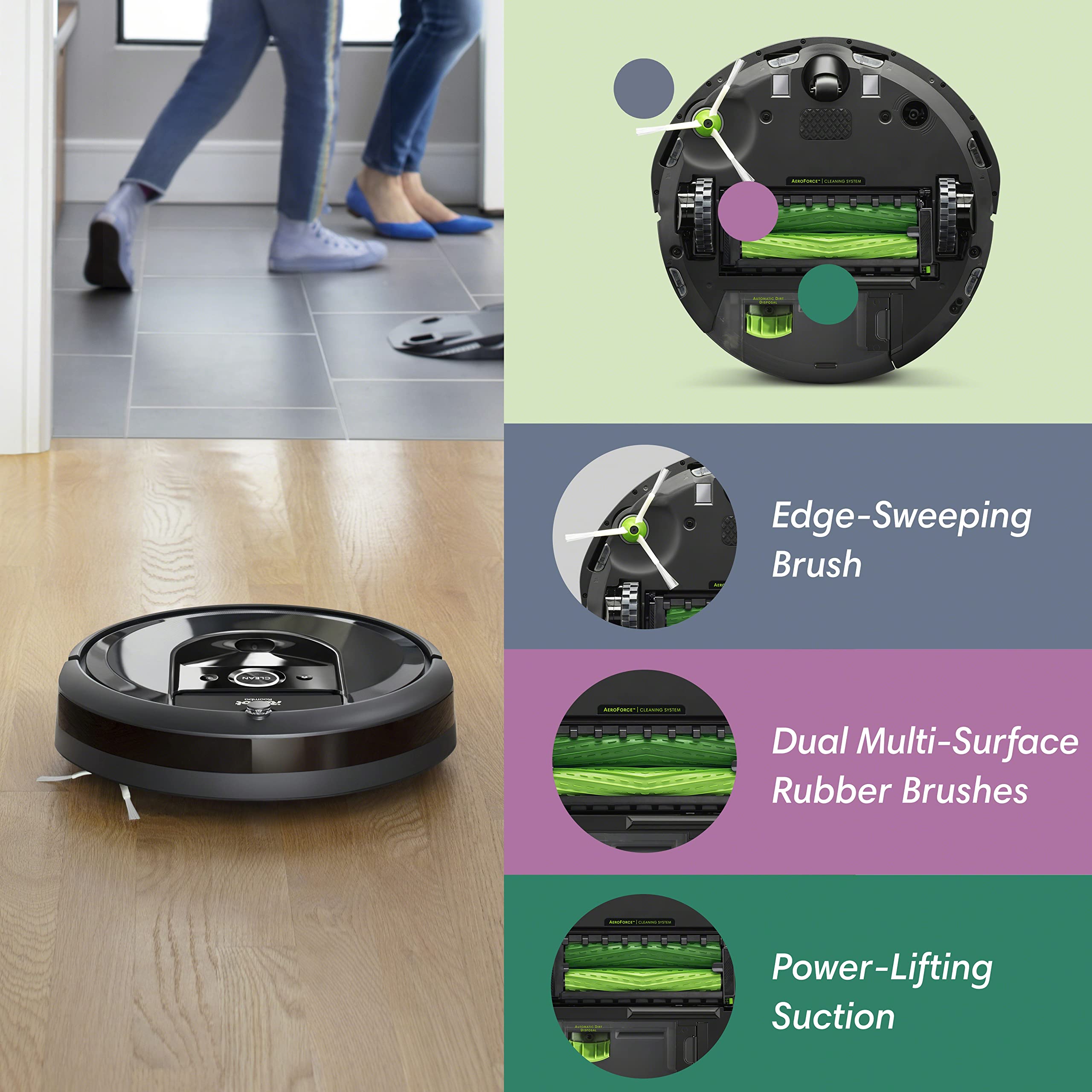 iRobot Roomba i7 (7150) Robot Vacuum- Wi-Fi Connected, Smart Mapping, Works with Alexa, Ideal for Pet Hair, Works with Clean Base - View 3