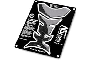 NShield Motorcycle Tank Pad Gas Tank Protector, 3D Motorcycle Tank Sticker Protector Decal Gas Oil Fuel Tank Pad Protector for Suzuki Kawasaki Honda Yamaha Ducati BMW - Jet Black Metallic
