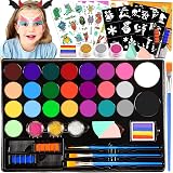 Grriopi Face Painting Kit 28 Colors 30 Templates 3 Brushes Kids Gift view 1