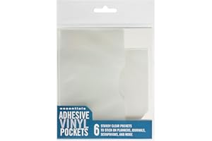 Adhesive Vinyl Pockets for Bullet Journals (set of 6 stick-on pockets)