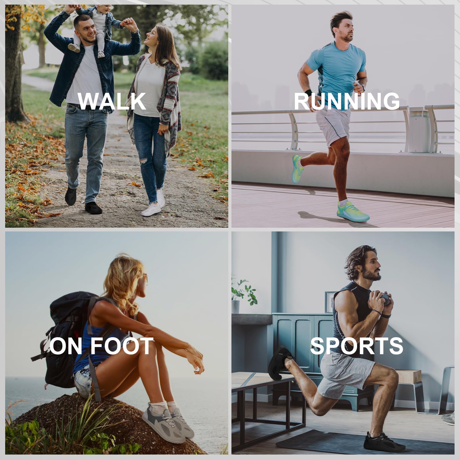 HiGropcore Barefoot Shoes for Men Wide Toe Box Zero Drop Arch Support Minimalist Gym Shoes Fashion Deadlift Cross Training Sneakers Green