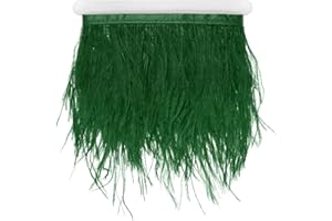 M METERXITY Ostrich Feather Trim Fringe, 2 Yards 4-6" Natural Fluffy Feather Trim for Crafting/DIY Sewing/Party Clothing/Wedd