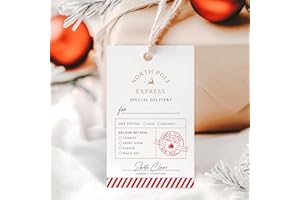 THREEKIN COLLECTIVE ThreeKin Pack of 50 Christmas Gift Tags, 2 x 3 Rectangle Tag with Pre-Punched Hole, Perfect Hanging Tags for Holiday Gifts, Christmas Presents, Events and Celebrations | Gift Wrap Tags