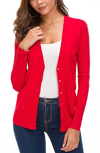 EXCHIC Women's Long Sleeve Open Front Cardigan Sweaters
