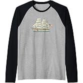 U.S. Coast Guard Eagle Flag USCG Raglan Baseball Tee