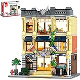 City Police Station Building Set, Compatible with Lego Retro Modular 3-Story Architecture with LED Lights, Realistic Street Scene Display for Adults & Teens (1445 Pieces)