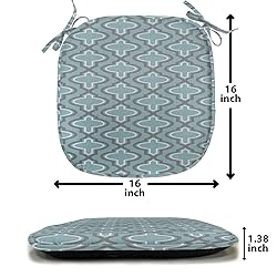 Ambesonne Turquoise Chair Seating Cushion, Oriental