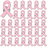 DTOFOOT 36PCS Pink Ribbon Enamel Pins Breast Cancer Awareness Lapel Pins Bulk Hope Love Ribbon Brooch Pins for Women Breast Cancer Survivor Support Statement Breast Cancer Awareness Items 0.8 x1in