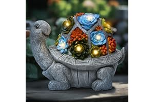 BUTTERTREE Mothers Day Gifts from Daughter, Gifts for Mom, Mom Gifts, Solar Garden Statues Outdoor - Large Solar Turtle Statue Garden Decor, Outdoor Decorations for Patiom Turtle Gifts, Turtle Gifts