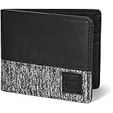 Fila Men&rsquo;s PU Leather Minimalist Bifold Wallet, Front Pocket ID Window