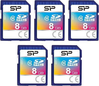 Silicon Power 8GB SDHC Class 10 SD Flash Memory Card 5-Pack for Cameras