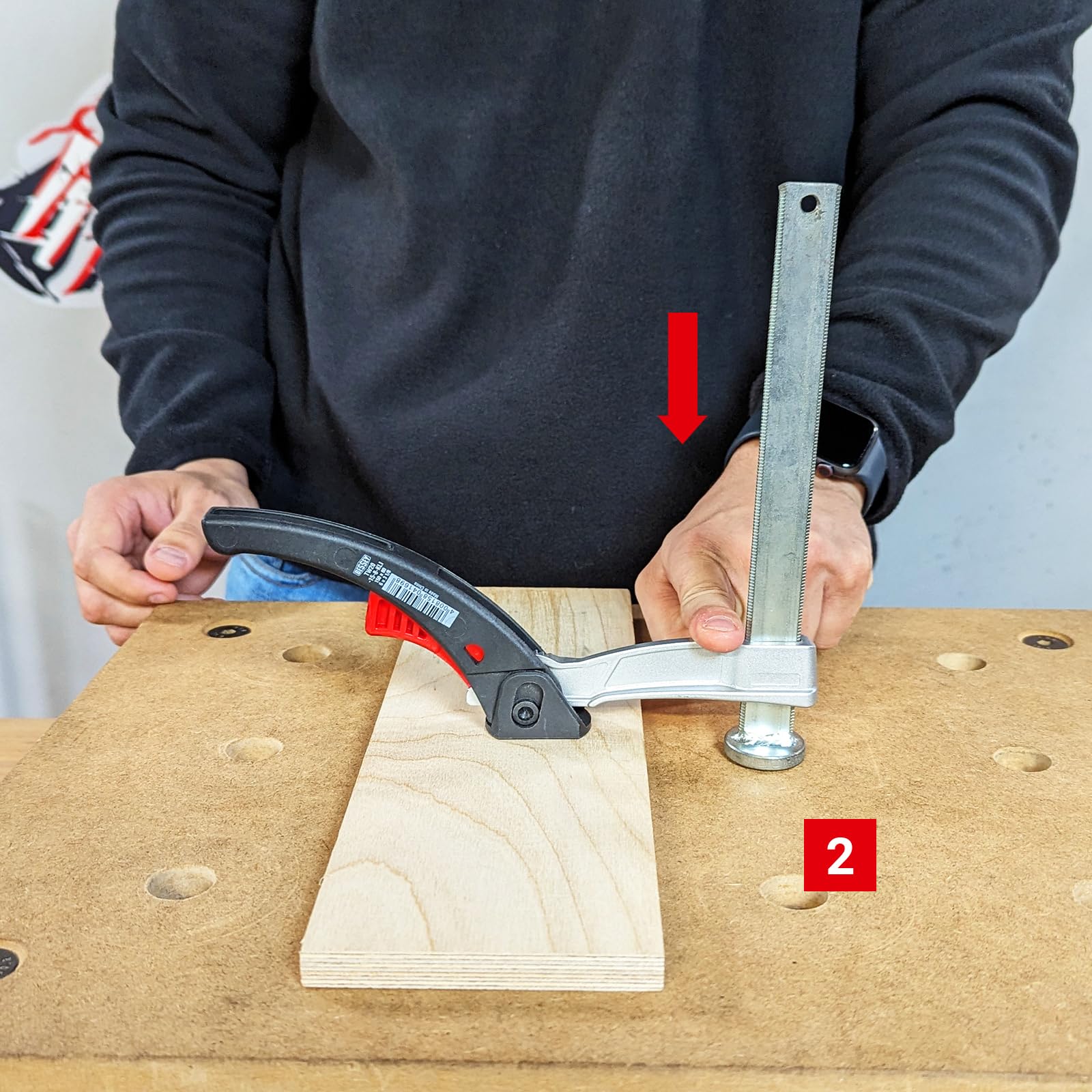 BESSEY Spannelement für Multifunktionstische TW20-15-8KLI-SET, Stabiler Gleitbügel aus leichtem Magnesium zum schnellen und vibrationssicheren Spannen, Gewicht 0,62 Kg 3