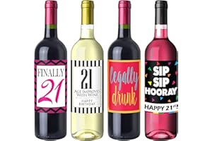 STERLING JAMES CO. 21st Birthday Party Wine Label Pack