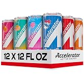 Accelerator Active Energy Drink, Ultimate Variety Pack 12oz Can (12 Pack) | Zero Sugar, Sustained Energy from 100% Natural Caffeine (200mg from Green Coffee Bean &amp; Green Tea Extract)