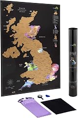 Atlas & Green Scratch Off UK Map Poster A2 with Accessories Kit view 9